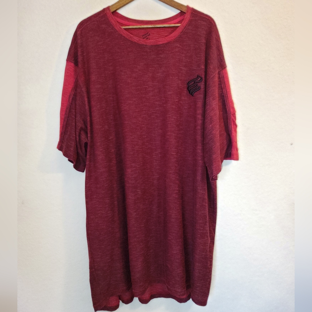 Vintage Rocawear T-Shirt Mens 4XB Red Space Dye Black Logo Y2K Retro Streetwear